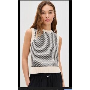 Anthropologie Varley Knowles Textured Knit Sleeveless Sweater Vest Size XL